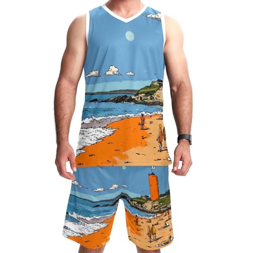 Combinaison de basket-ball unisexe avec poches style plage 5XL