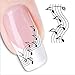 LEECOCO 5 PCS 3D Self-adhesive Beauty Nail Art Water Transfer Decal Sticker Sexy Lipstick Series Pattern Nail Art Sticker Decorations for Girls,Black Music Notes XF1279