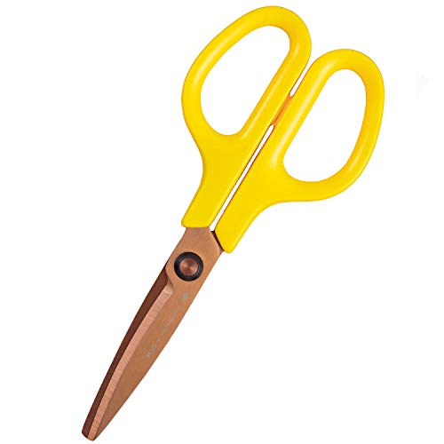 プラス ハサミ フィットカットカーブ 洗える チタン パプリカイエロー 34-556