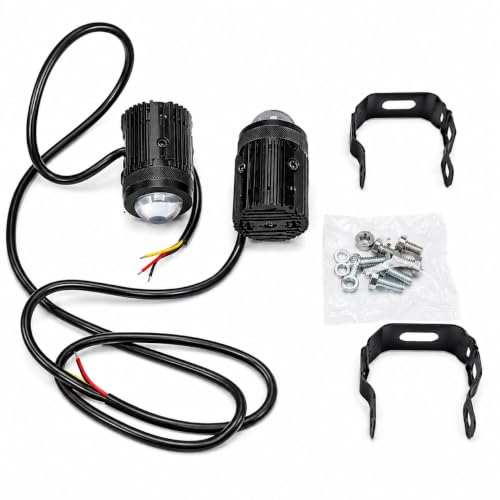 Image of Dual Color LED Fog Lights for Bike & Car Dual Driving Light, Set of 2