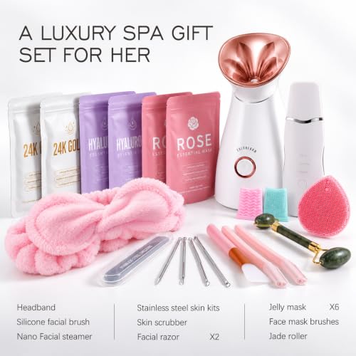 Colorfarm Facial Steamer Spa Kit with 17 Tools, Skin Care Gifts for Women - Image 6