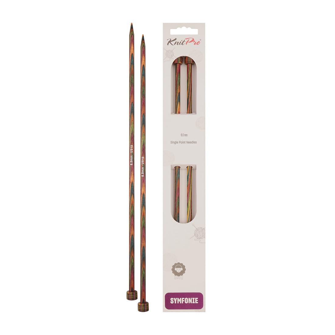 KnitPro Symfonie Single Pointed Needles 16" (40cm) | 6.00mm