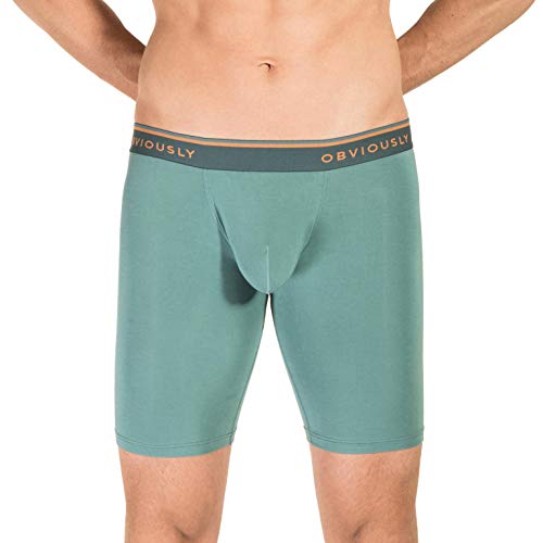 Obviously EveryMan AnatoMAX 9 Inch Boxer Brief (B01-1G), Teal, Large