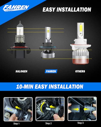 Image of FORENNER H13 /9008 LED Bulb, 100,000LM Ultra Brightness, Real 1:1 Size Canbus Ready Wireless Plug and Play, 6500K White Headlight Lenses High Low Beam, Cooling Fan, 70000H Lifespan, Pack of 2