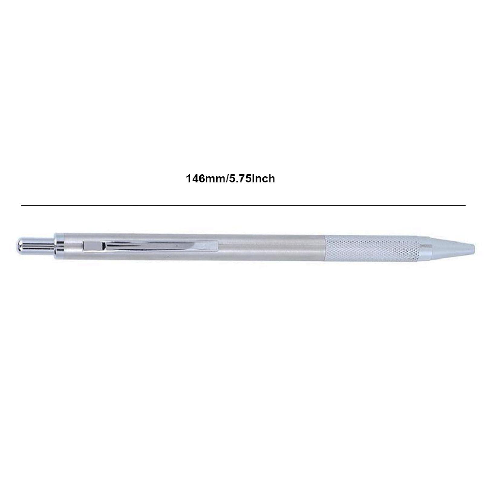 15 piezas de carburo de tungsteno punta Scriber, herramienta de metal Scribe pluma, grabado grabado curva, herramientas con clip para cerámica de acero inoxidable, vidrio/hoja de metal, plata
