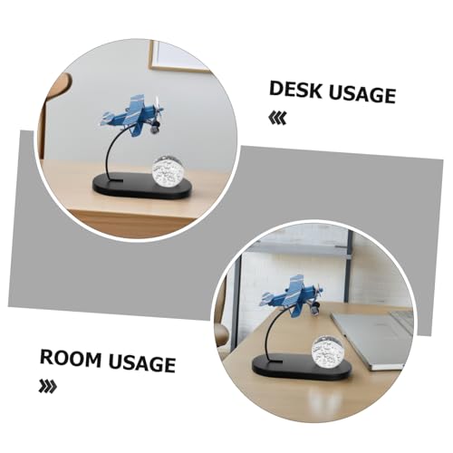 Avión retro de hierro Alipis azul para decoración vintage de escritorio y estanterías 4