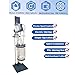 EQCOTWEA 5L Double-Layer Jacketed Glass Reactor – 220V Lab Chemical Reaction Vessel with Digital Display, 0-600 RPM Stepless Speed, PTFE Stirrer, for Laboratory, Bioreactor, Distillation & Mixing