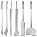 MonoPro SDS Plus Chisel Set for Rotary Hammer Drills, 6 PCS SDS Chisel Set Includes Point, Flat, Scaling, Groove, Scraping, Tile, Hammer Drill Bits for Brick, Concrete, Block, Masonry