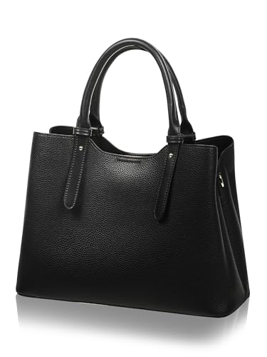 [ムラ] トートバッグ レディース PU バイカラー 2WAY 軽量 (ブラック×ブラック)の商品画像（Amazon）