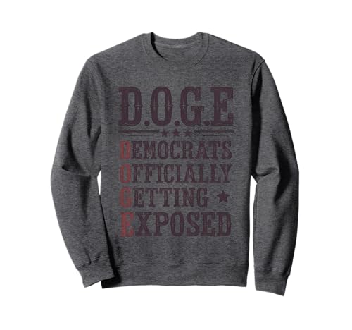 Funny Doge Tees Apparel Bandera de Estados Unidos Eficiencia del Gobierno Sudadera
