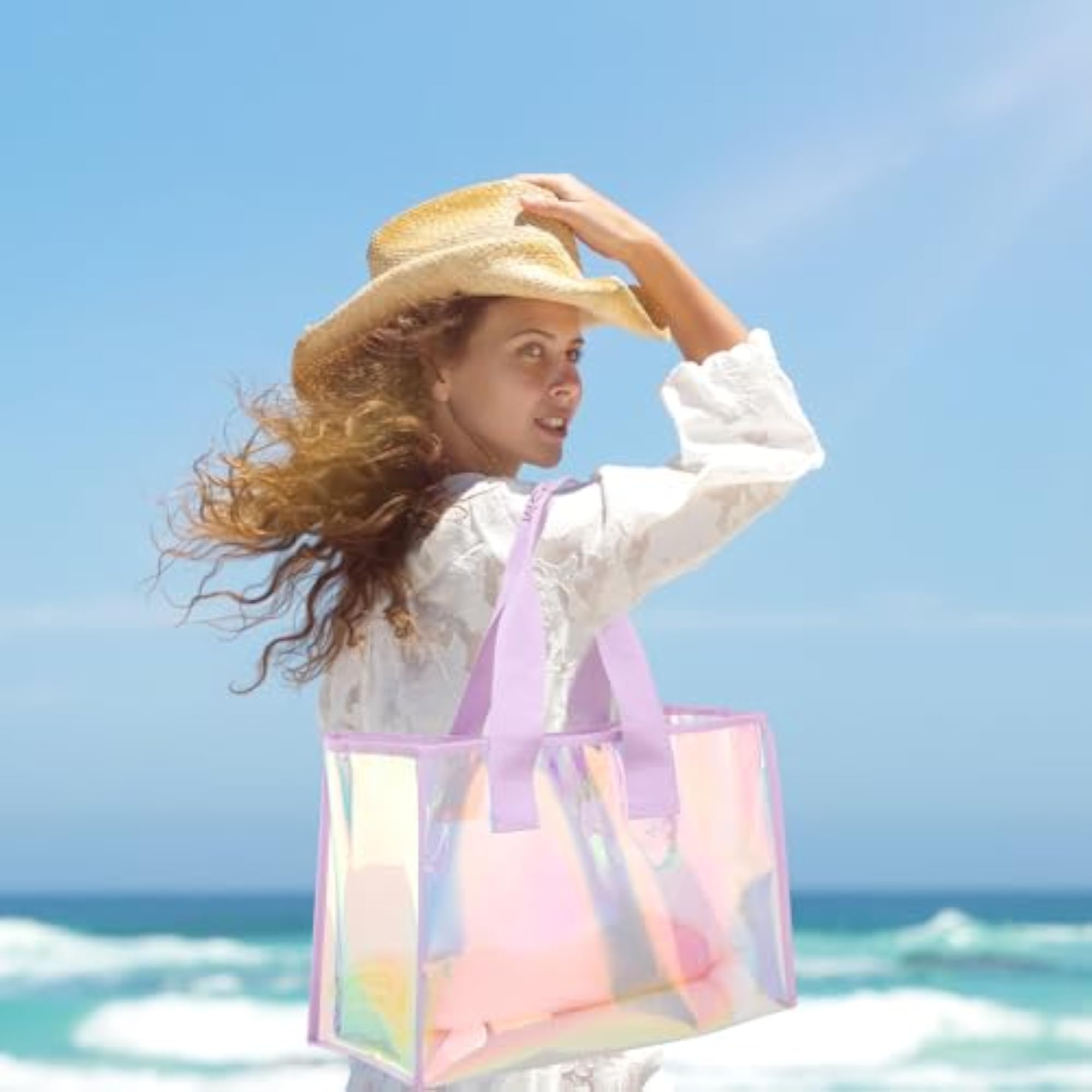Large Beach Tote Bag for Women, Waterproof Sandproof