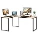 Computer Desk, ZCH L-Shaped Large Corner PC Laptop Study Table Workstation Gaming Writing Desk for Home Office - Free Monitor Stand - Wood & Metal - Black Wood Grain