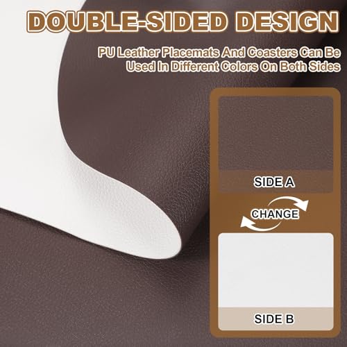 Sets de table lavables double face résistants à l'huile lot de 4 - 4