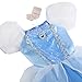 Aolliya Princess Dress for Girls Puff Sleeves Princess Costume Blue Fancy Dress Up for Halloween Cosplay Party Carnival