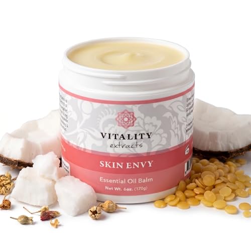 Vitality Extracts Skin Envy Essential Oil Balm - 6oz, Moisturizer, Beeswax, Vitamin A, Skin Care, All Natural, Coconut Oil