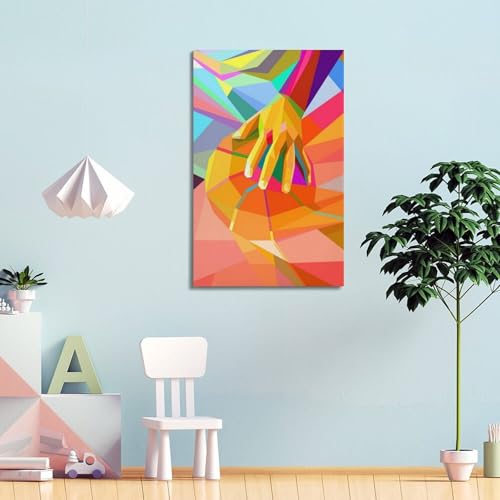 Affiche murale moderne en toile premium WIZIGM polygone encadré