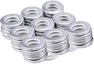 WCIC 48PCS Curtain Eyelet Rings Curtain Grommets Round Plastic Rings Clips Inner Diameter 40mm DIY Rings for Window Curtain, Shower Curtain, Locker Room Door Curtains Matte Silver