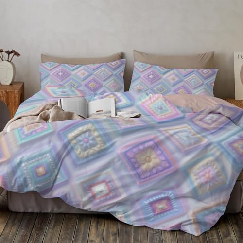 Parure de lit Luxe Motif Imprimé Fleurs Diamant 140x200cm
