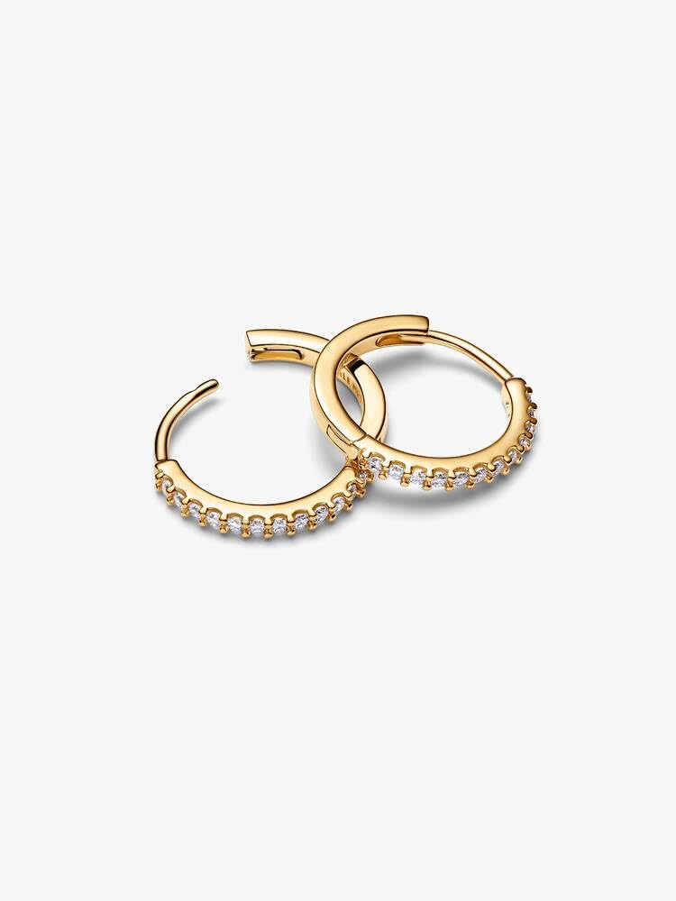 Pandora Timeless Funkelnde Mini-Creolen mit 14K vergoldeter Metalllegierung und Zirkonia, 264649C01