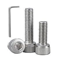 BACSHBY 20 Stück M8 x 25 mm Zylinderschrauben mit Innensechskant, Flachkopf Edelstahl A2 V2A, Vollgewinde Schrauben Zylinderkopfschrauben Innensechskantschrauben mit Schraubenschlüssel