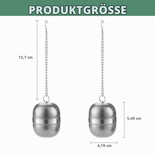 Foto von 2 Stück Teesieb für Losen Tee, Edelstahl Teeei, Exquisite Brauer Sieb Ball für Teekanne, Teetasse und Küche Kochen