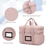 Yarwo Double-Layer First Trousse d'aide Sac vide, sac de rangement médical portable avec 5 Diviseurs sur mesure et fermetures à glissières pour les fournitures de soins de plein air d'urgence à domicile, rose