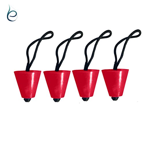 Best Universal Red Kayak Scupper Plug Kit (Fit: Hobie Kayaks, Native Kayaks, Wilderness Systems Kayaks, Feelfree Kayaks, Perception Kayaks, Old Town Kayaks, plus all other major brands) (Set of 4)