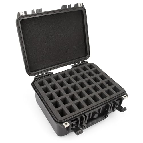 CASEMATIX Large Harmonica Case for Multiple Harmonicas Compatible with Up to 40 Hohner, Fender and Other Harmonicas up to 5 inches - Includes Waterproof Carrying Case Only