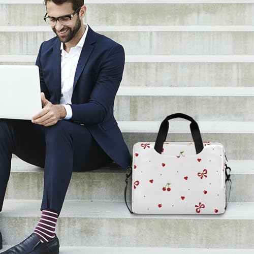 Bolso para laptop estilo messenger con diseño de lazo rojo miniatura 3
