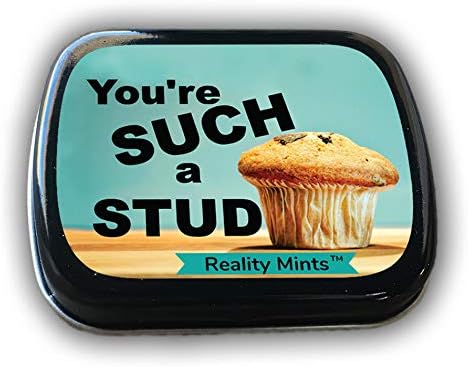 Gears Out You're a Stud Muffin Mints Cute Gags for Men Weird Stocking Stuffers Wintergreen Breath Mints Secret Santa San Valentín para novio,