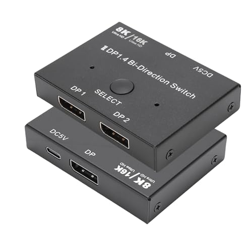 Conmutador DisplayPort 1.4 bidireccional 8K de 32Gbps para monitor de juegos y PC