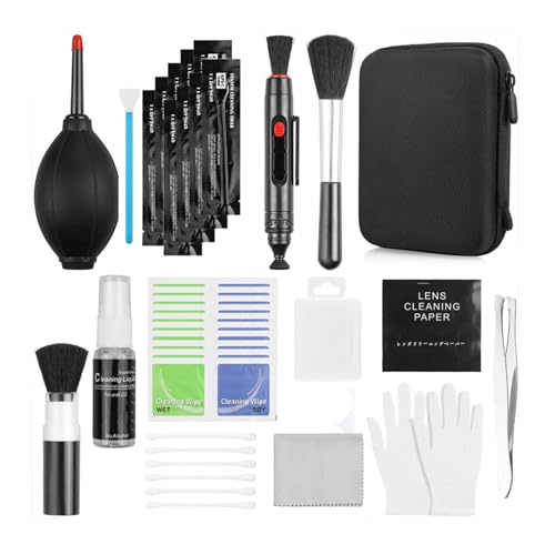 FINYQBET Kit de Limpeza de Câmera 40 em 1 - Ideal para Fotógrafos, Videomakers e Entusiastas de Tecnologia - Limpeza Profissional para Câmeras, Telas e Teclados
