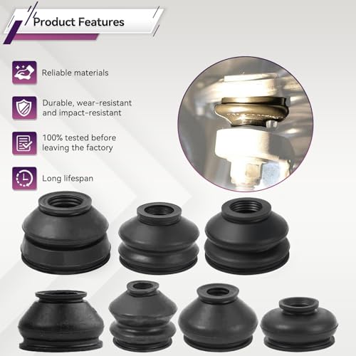 7x2 Sizes Car Ball Joint Dust Cover Head Boots Replacement Tie Pull Rod Ends Rubber Joint Kit Track Dust Protection Suspension Parts Accessories for Vehicles (Model-2) - Thumbnail 6