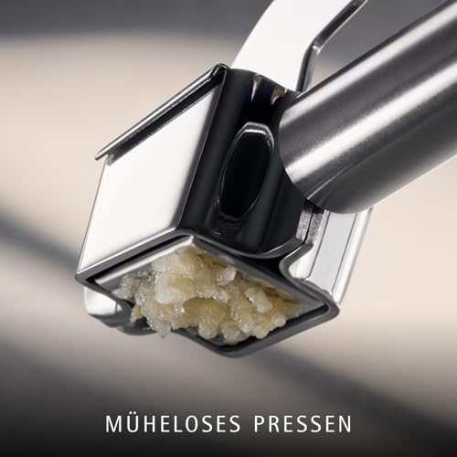 Foto von WMF Profi Plus Knoblauchpresse Edelstahl 17,5 cm, Cromargan Edelstahl teilmattiert, Knoblauchpresse spülmaschinengeeignet