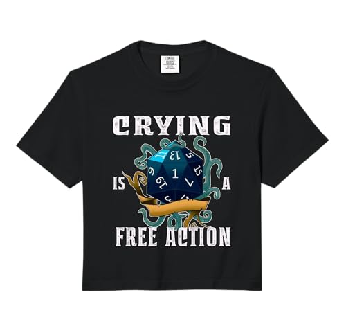 Crying is A Free Action, Funny, Fantasy Gamer, Video Game Comfort Colors Crop Top