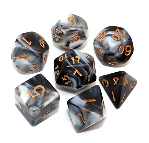 Jeu De 7 Dés Polyédriques En Acrylique Transparent - Pour Jeux De Rôle (D&D), Jeux De Société - Petite Taille, Gravure Claire - 5
