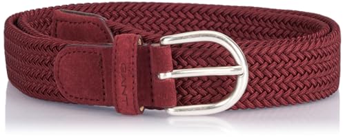 Ceinture élastique tressée femme rouge plumé ajustable sans trou pour un confort total