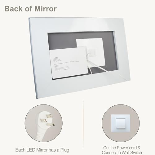 20x 28 LED Bathroom Mirror with Lights, Anti-Fog, Dimmable, Backlit + Front Lit, Memory Function, Lighted Bathroom Vanity Mirror for Wall(Horizontal/Vertical). - Image 6