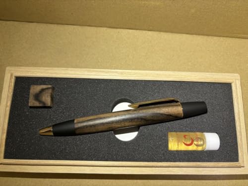 【新品・未使用】野原工芸  特上黒柿のボールペン  ロータリー  ゴールド 41TrcRGEBcL.jpg