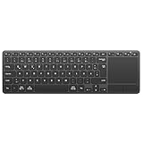 Bnnwa Wiederaufladbare Kabellose Bluetooth Tastatur mit Touchpad,Bluetooth & 2.4GHz Dual Mode,Multi-Device Computer Tastatur mit Touch Trackpad für Smart TV/PC/Laptop/Tablet,iOS/Android/Windows