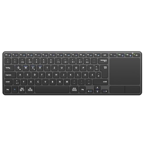 Bnnwa Wiederaufladbare Kabellose Bluetooth Tastatur mit Touchpad,DE QWERTZ