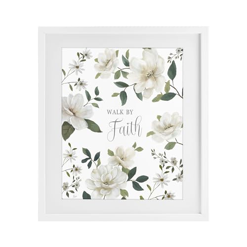 Cadre floral Walk by Faith Stupell Industries sous verre blanc 33x40 cm