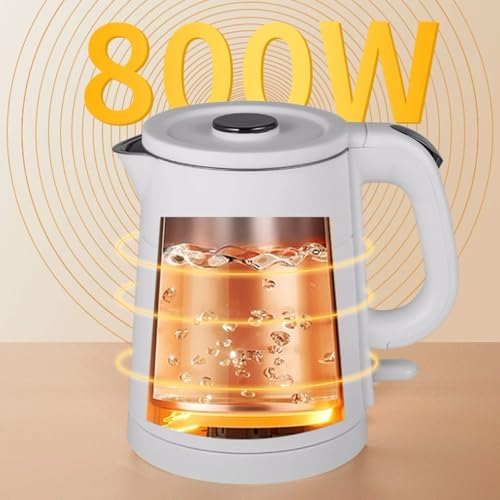 Tetera eléctrica de acero inoxidable blanca para hogar miniatura 5