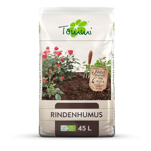 PALIGO Rindenhumus 45l x 45 Sack 2025l Palette Humus Mulch Erde Kompost Baumrinde Bodenhilfsstoff Dünger Für Garten Pflanzen Tommi