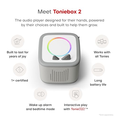 Image of Toniebox 2 Audio Player Starter Set for Kids 1+ with Playtime Puppy - Moon Gray