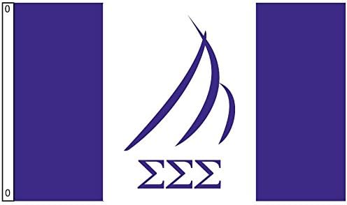 Sigma Sigma Sigma Official Fraternity,Brass Grommets & Double Stitch,Polyester Banner Wall Decor for Outdoor Indoor Decoration,3x5 Feet