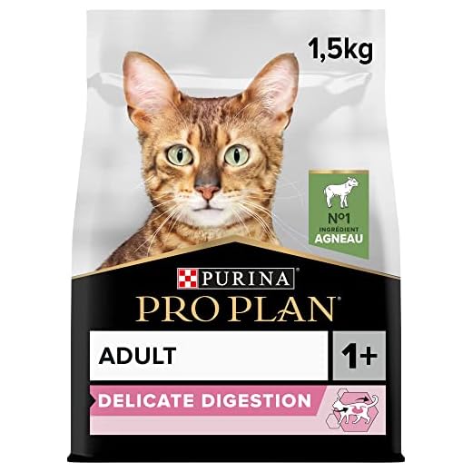 Purina Pro Plan | Erwachsene 1+ Delicate Verdauung | Reich an Lamm | Trockenfutter | Katze | 1,5 kg Beutel