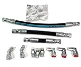 HPOP High Pressure Oil Pump Hoses Kit Set with Crossover Line Fit for OBS Ford 1994-1997 7.3L Compatible with Powerstroke Diesel Engines