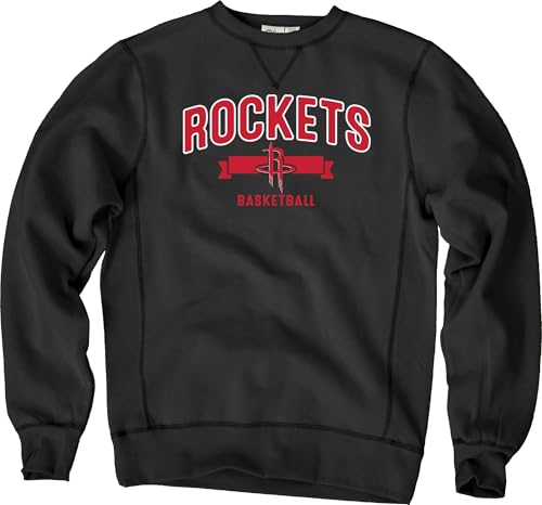 Blue 84 Houston Rockets NBA Officially Licensed Crewneck Sweatshirt Sanded Fleece Alternate Color, Medium