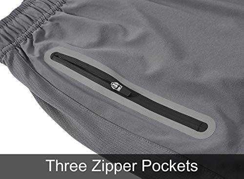 Bgowatu Men's Sweatpants Zipper Pockets Joggers Lightweight Quick Dry Breathable Hiking Pants (Dark Grey Us M) #TOP5